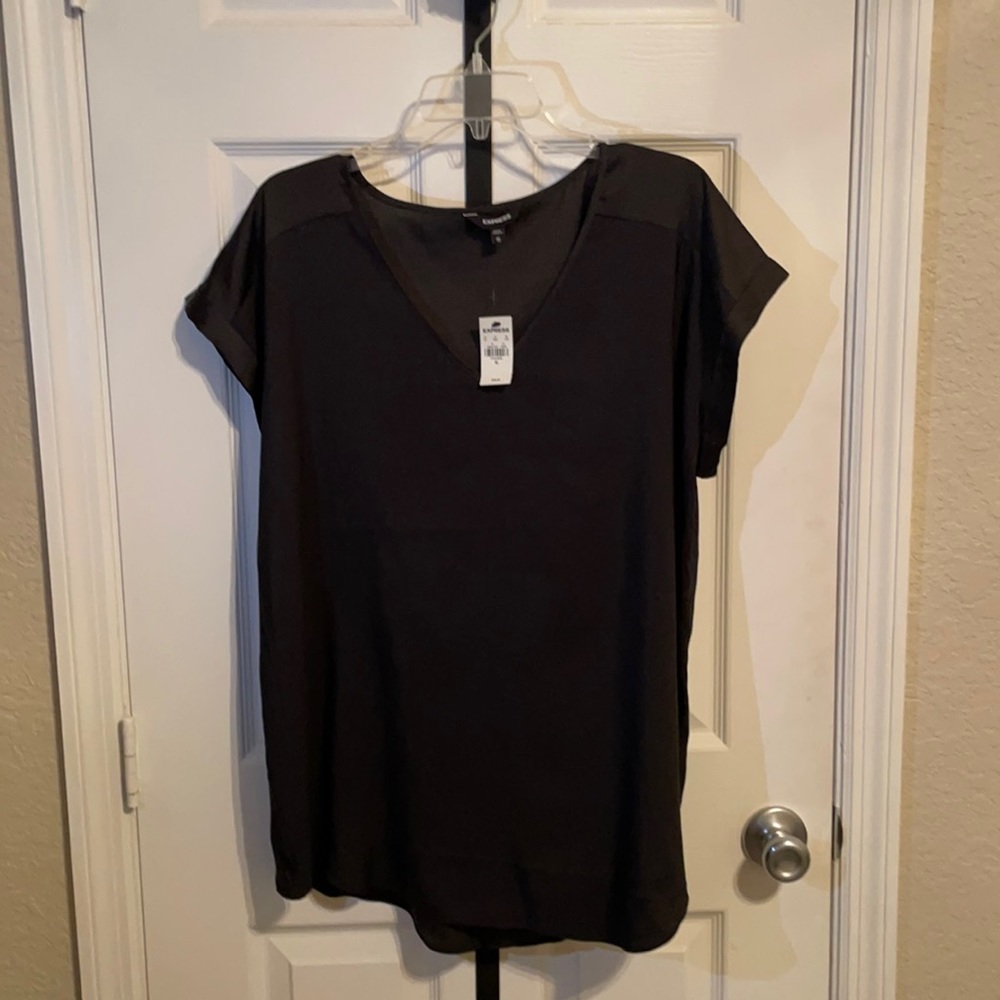 Express Black Silk Shirt